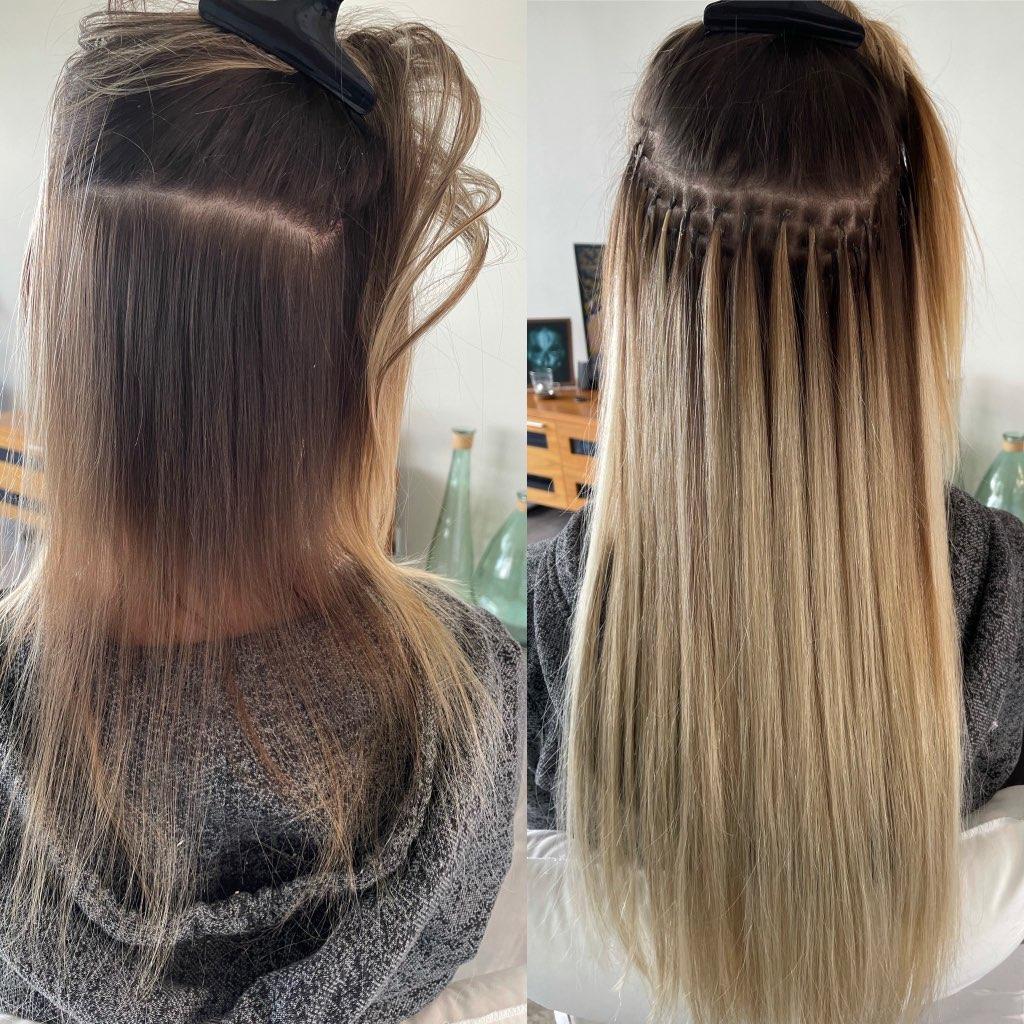 Before and After Hair Extension